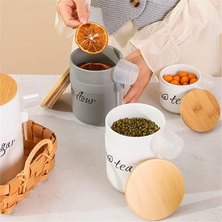 1000ml/34 oz Vorratsdosen Keramik, Teedose Kaffeedose mit Löffel und deckel, aufbewahrungsdosen küch