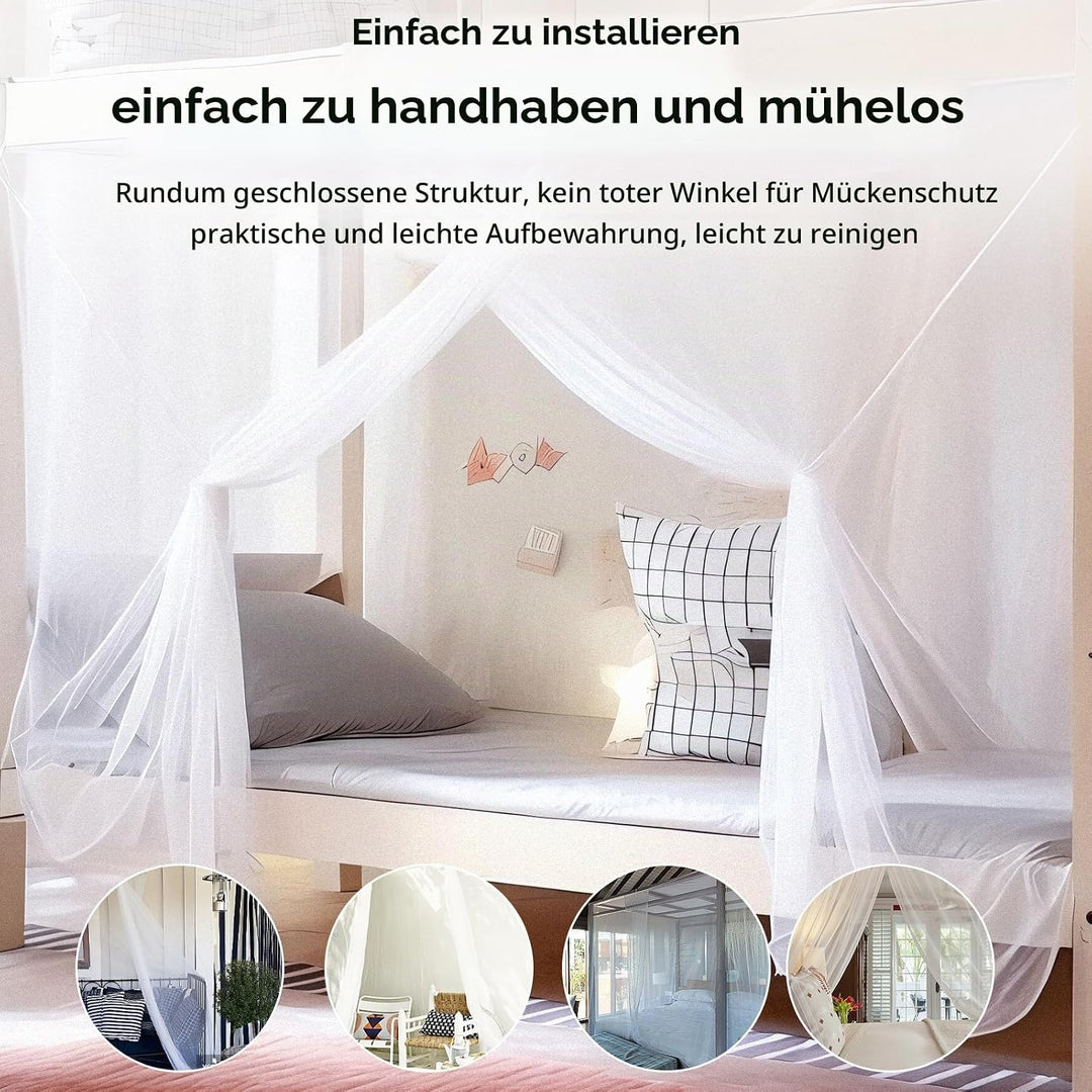 Moskitonetz Bett, 220 x 210 x 200 cm Grosses Moskitonetz mückennetz Bett Fliegennetz Outdoor für Dop