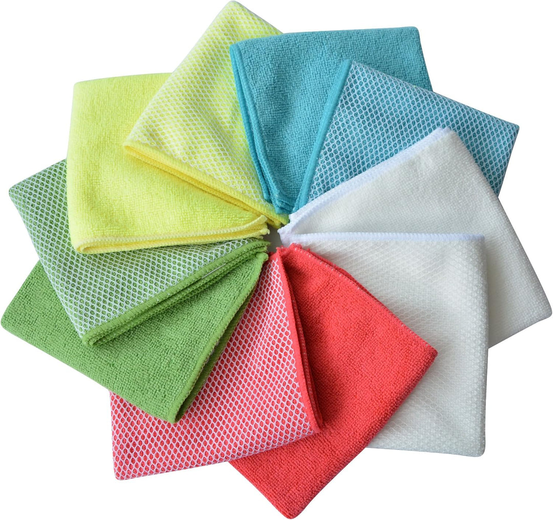 SINLAND Mikrofaser-Geschirrtuch, Reinigungstücher mit Poly-Scheuerseite, 30,5 x 30,5 cm, 20 Stück (P