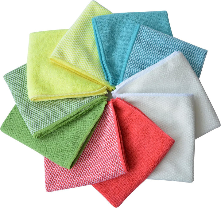 SINLAND Mikrofaser-Geschirrtuch, Reinigungstücher mit Poly-Scheuerseite, 30,5 x 30,5 cm, 20 Stück (P