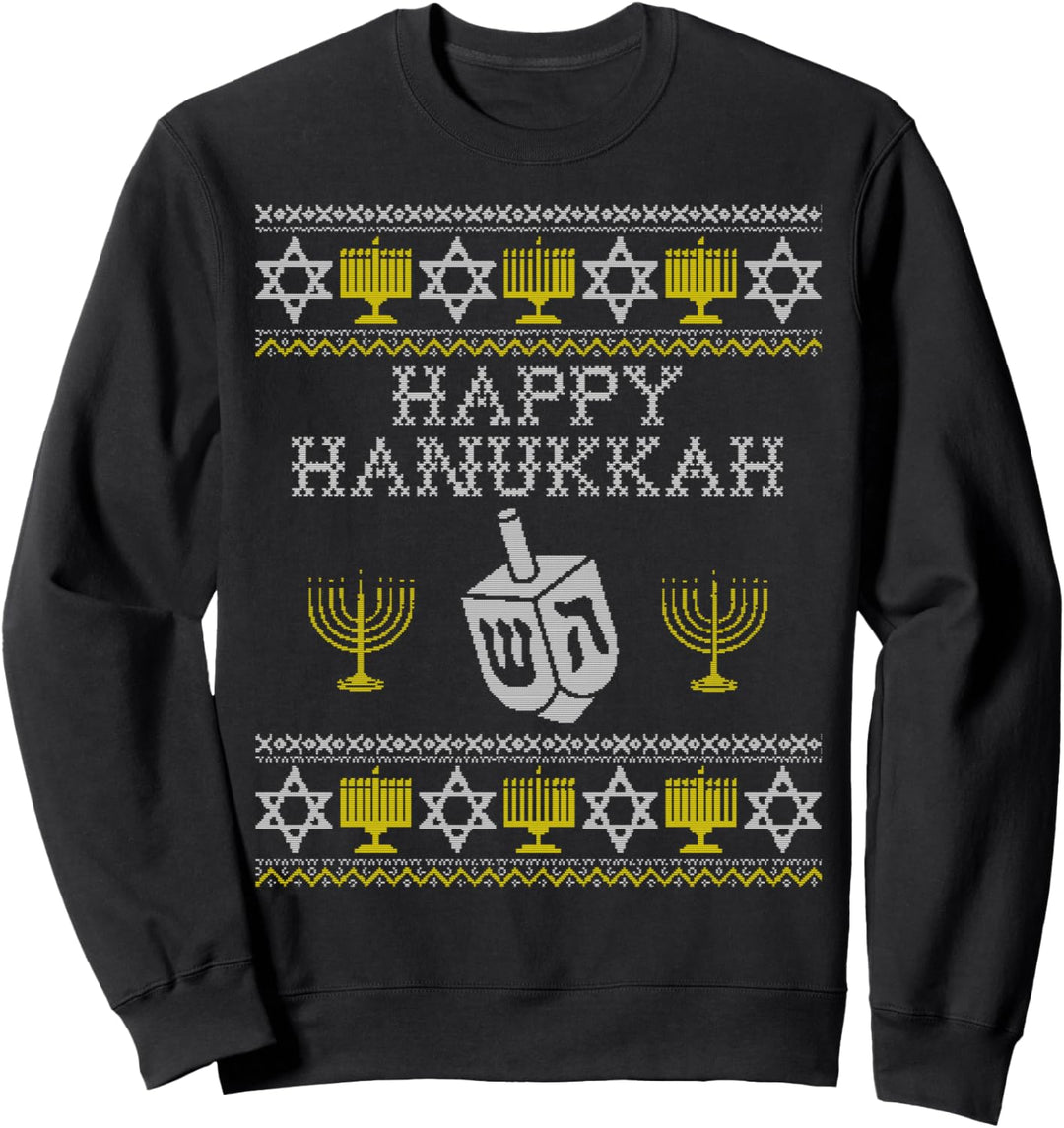 Happy Chanukkah Ugly Pullover Jüdische Weihnachtsgeschenke Sweatshirt