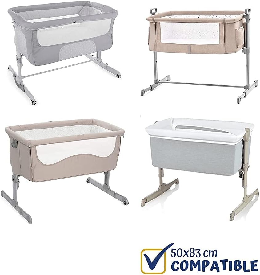 FlyIdeas Next 2 me Spannbettlaken Beistellbett Baby 83x50 cm, 3 STK. Komplett-Set Bettlaken für Baby