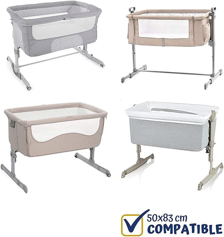 FlyIdeas Next 2 me Spannbettlaken Beistellbett Baby 83x50 cm, 3 STK. Komplett-Set Bettlaken für Baby