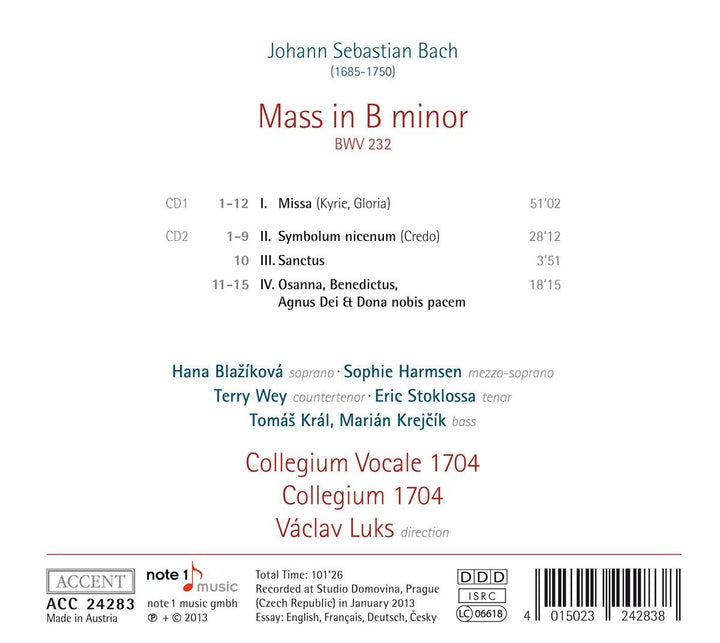Johann Sebastian Bach: Messe in h-Moll, Audio-CD