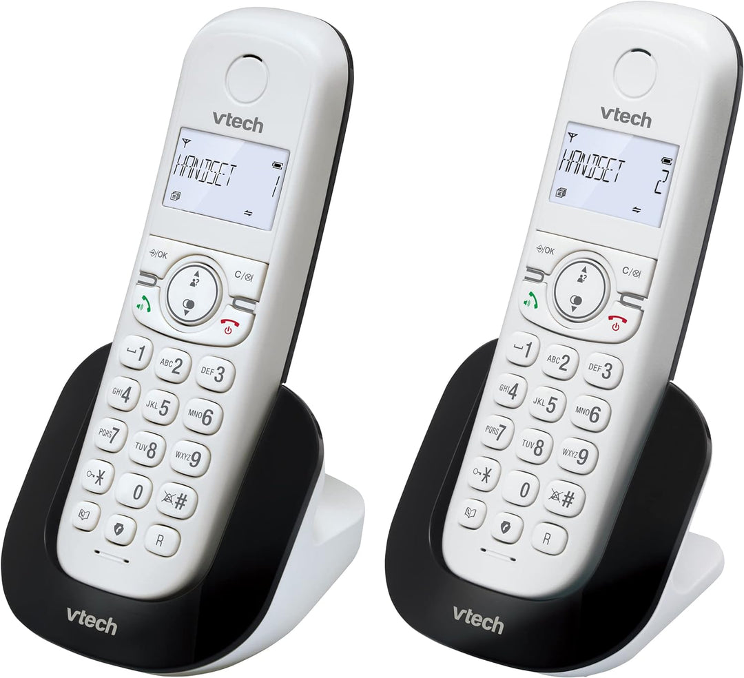 (Französische Fassung) VTech CS1501 Schnurloses DECT-Telefon mit Zwei Mobilteilen, Anrufsperre, Anru
