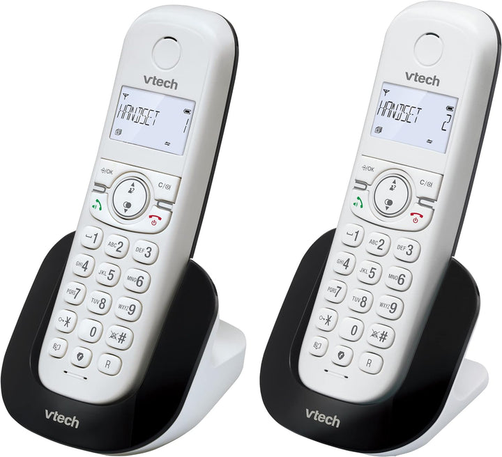 (Französische Fassung) VTech CS1501 Schnurloses DECT-Telefon mit Zwei Mobilteilen, Anrufsperre, Anru