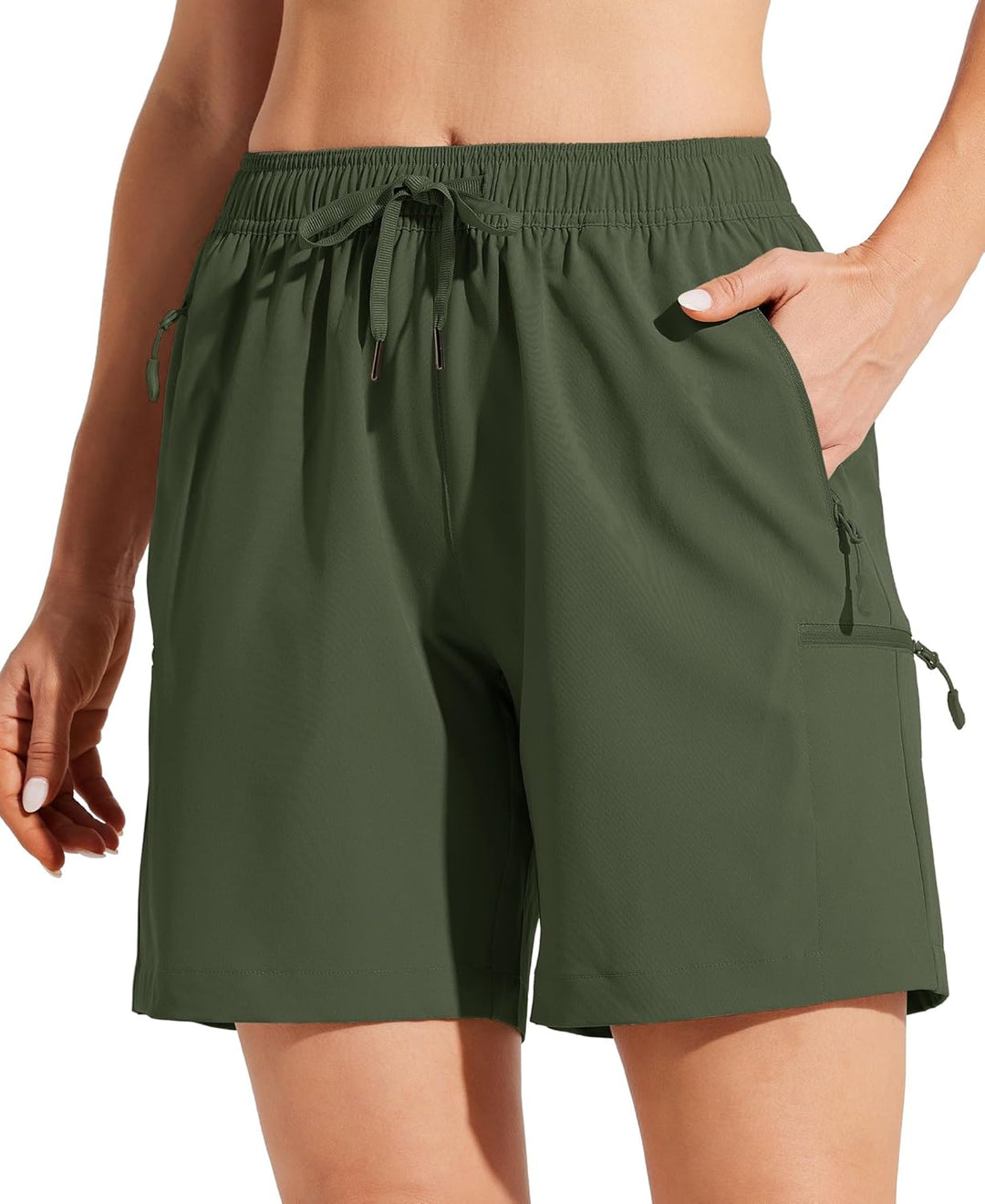 WILLIT Damen Wanderhose Sommer Cargohose schnelltrocknend Wandern Kurz leichte Sport Shorts mit Tasc