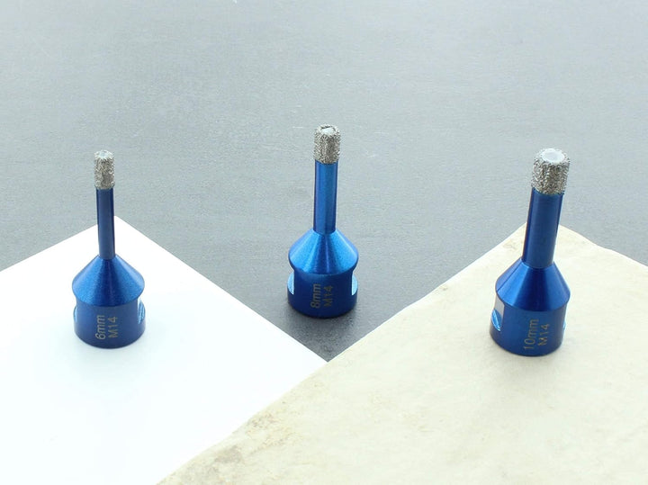 M14 Fliesenbohrkronen Feinsteinzeug Fliesenbohrer Granit Diamant-Bohrkrone Set 6, 8 und 10mm passend