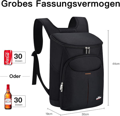 QINGLOU 25L Kühl Rucksack Kühlrucksack Kühltasche Picknicktasche Gross Isoliert isolierte Kühltasche