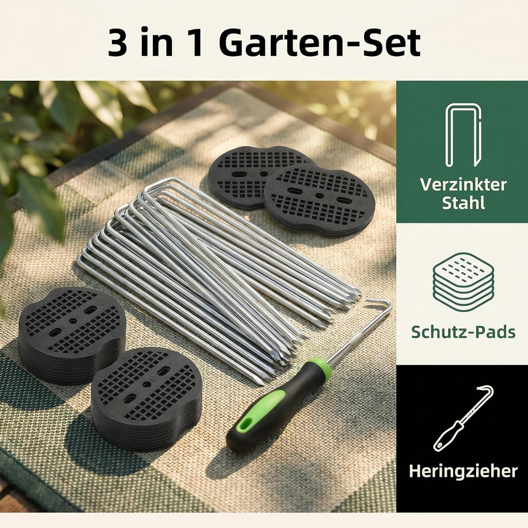 100 Stück Erdanker und 100 Stück Unterlegscheiben, 15cm Länge Anti Rost Verzinkte Bodenanker Erdanke