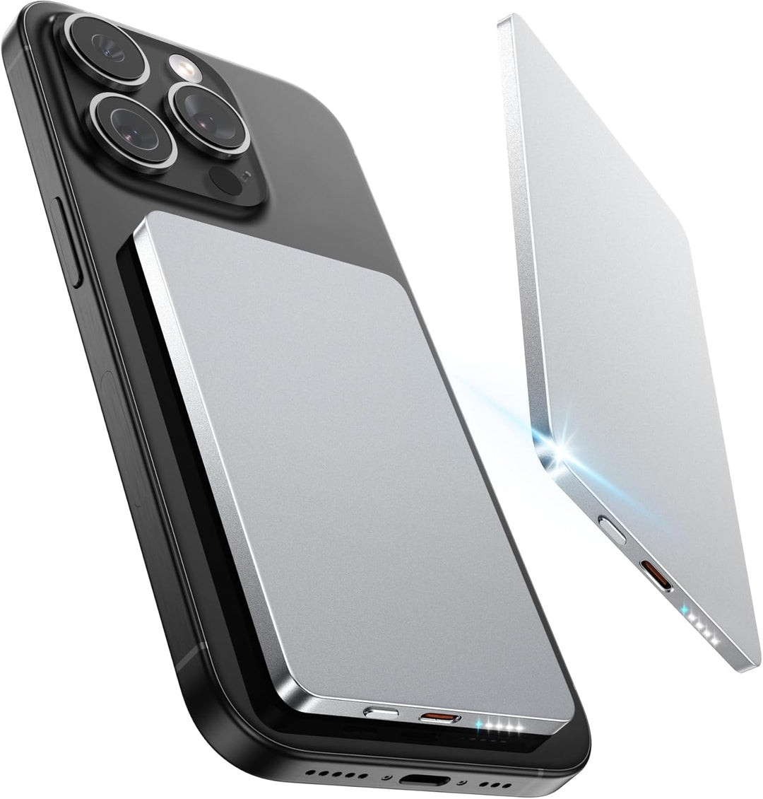 5000mAh für Magsafe Powerbank Mini 22,5W Power Bank USB C in Out Schnellaufladung, Wireless Magnetis