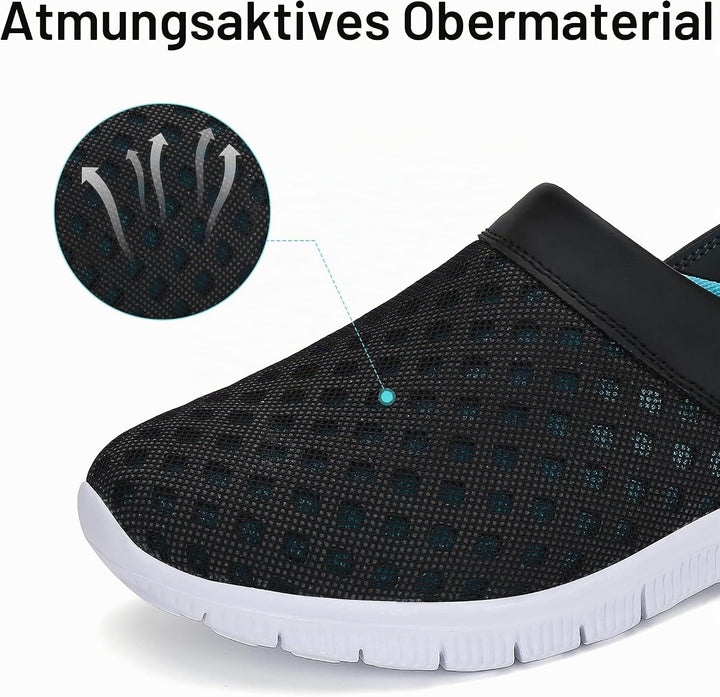 SAGUARO Unisex Clogs Sommer Hausschuhe Leicht Gartenschuhe Gr. 36-48, Blau