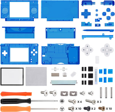 eXtremeRate Ersatz Gehäuse Case für Nintendo DS Lite NDSL, Voll Hülle&Knöpfen&Screen Protector Shell