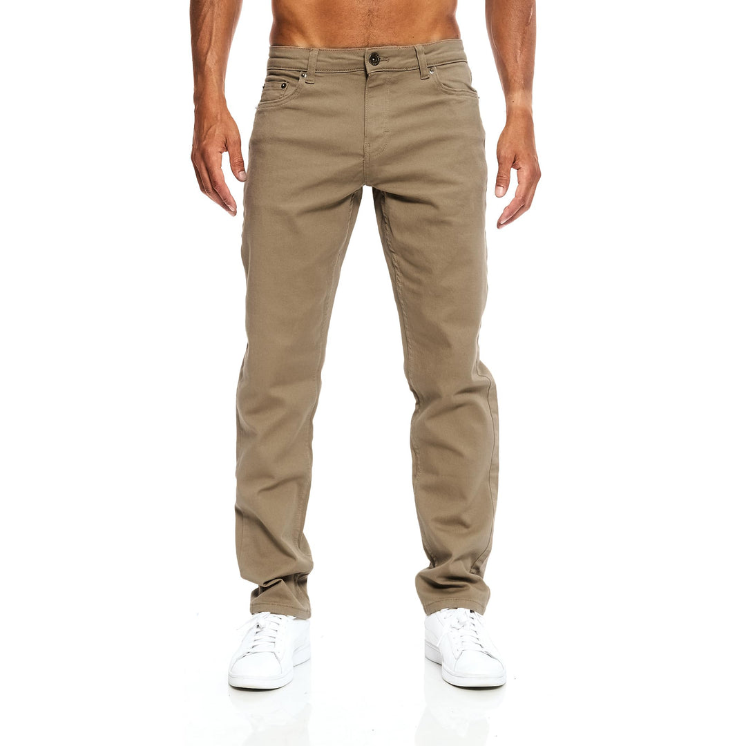 JEEL Herren-Jeans - Regular-Fit Straight-Cut - Stretch - Jeans-Hose Basic Washed 29W / 34L 09-camel,
