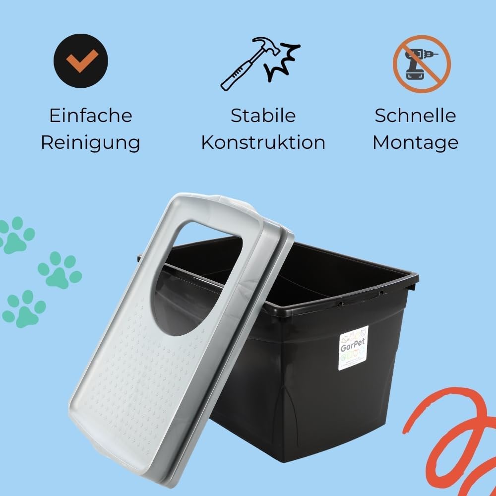 GarPet XXL Hop-In Katzenklo Katzentoilette Top Entry Jump-In Haubentoilette Gross Einstieg Oben Katz