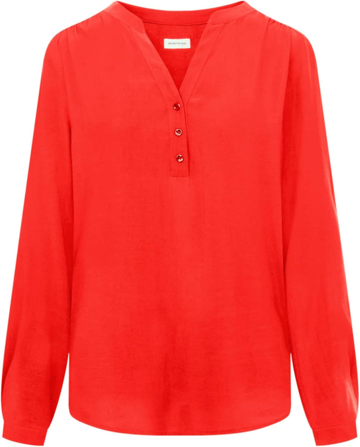 Seidensticker Damen Regular Fit Langarm Bluse 34 Rot, 34 Rot