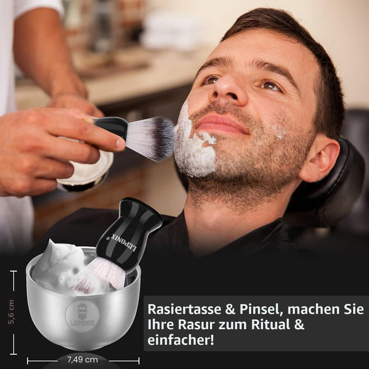 Rasierset für Männer, Aftershave-Geschenkset für Männer, mit Sandelholz-Rasiercreme, Aftershave-Bals
