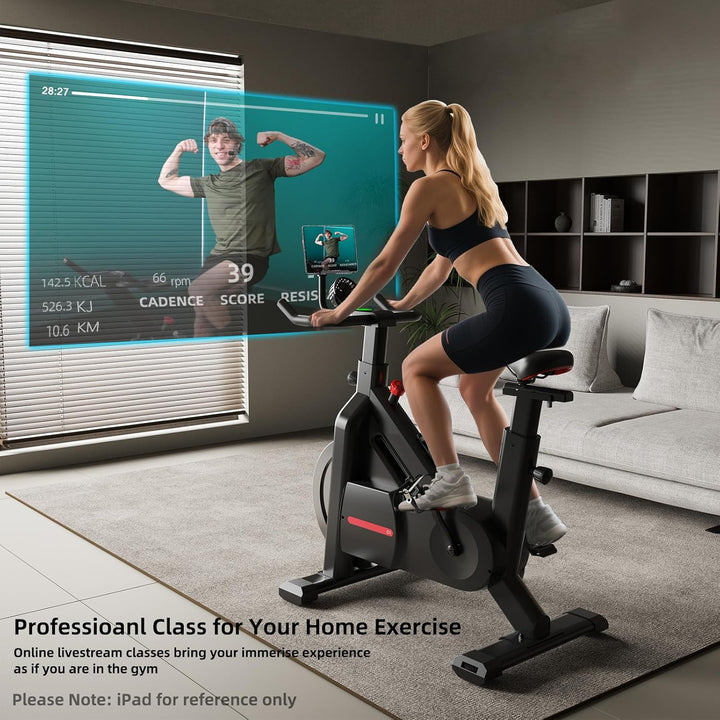 Bluearth Heimtrainer Fahrrad mit Magnetischem Widerstand, Hometrainer Fahrrad mit Smart App, Leise &