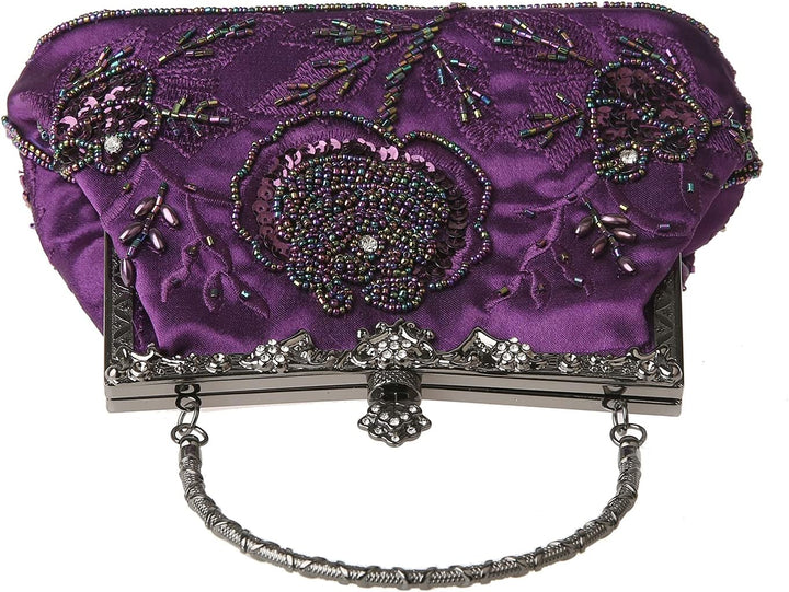 DA BODAN Vintage Floral Perlen Strass Stickerei Clutch Pailletten Hochzeit Party Abschlussball Tasch