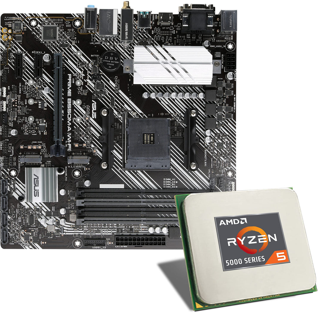 Mainboard Bundle | AMD Ryzen 5 5600GT, 6X 3600 MHz, ASUS Prime B550M-A WiFi, 2X M.2 Port, PCIe 4.0 x