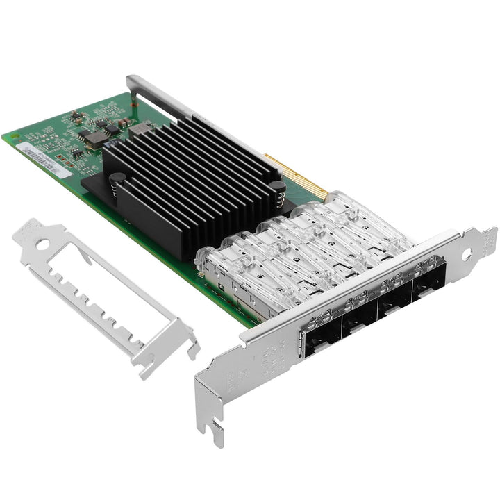 Euqvos 10GbE NIC Card für Intel X710-DA4 PCIe 3.0 x8 Quad SFP+ Ports XL710BM1 Controller Support Win
