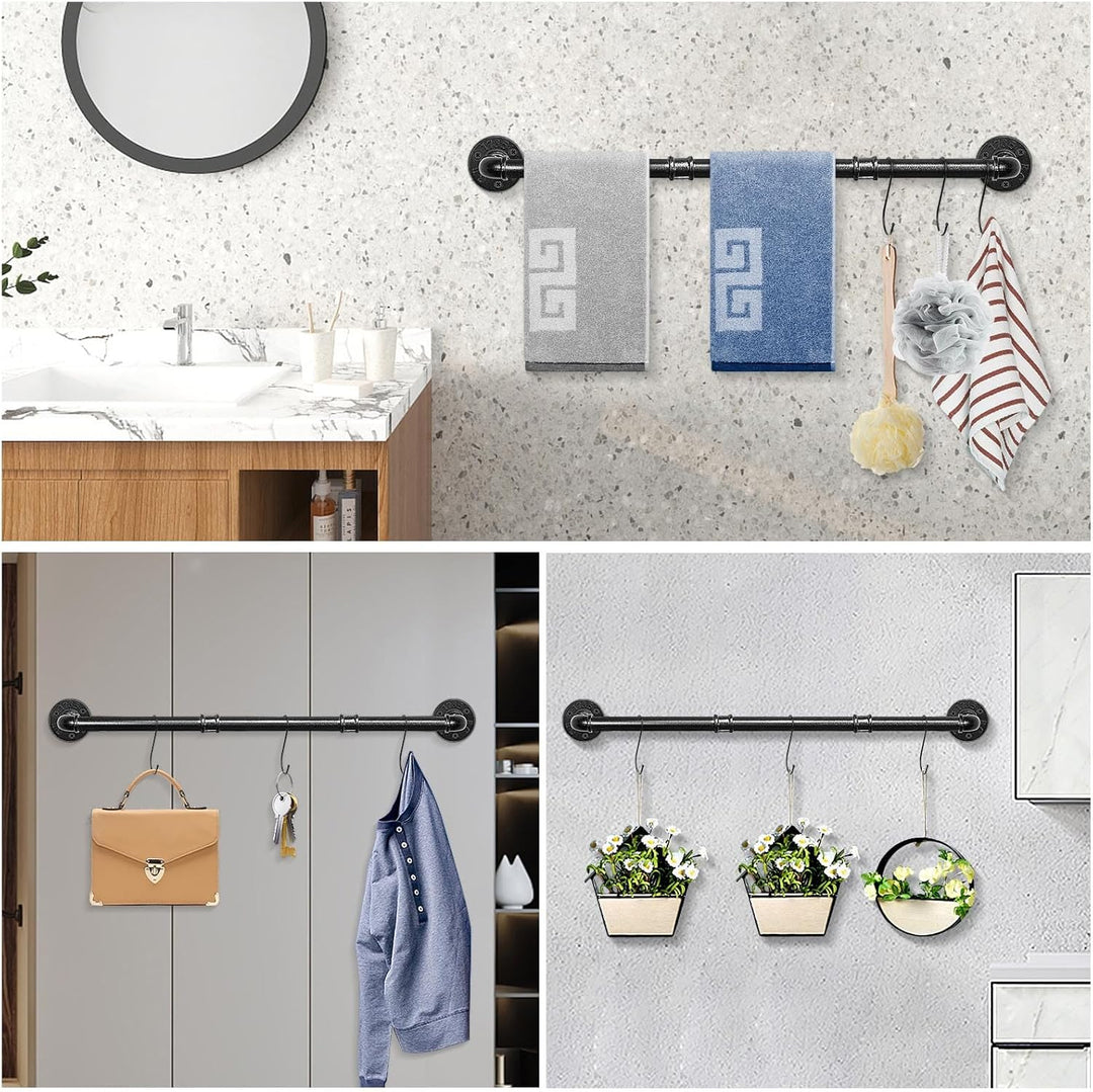 NearMoon Industrielle Rohr-Handtuchstange, robuste Badezimmer-Hardware, Handtuchhalter-Zubehör, Wand