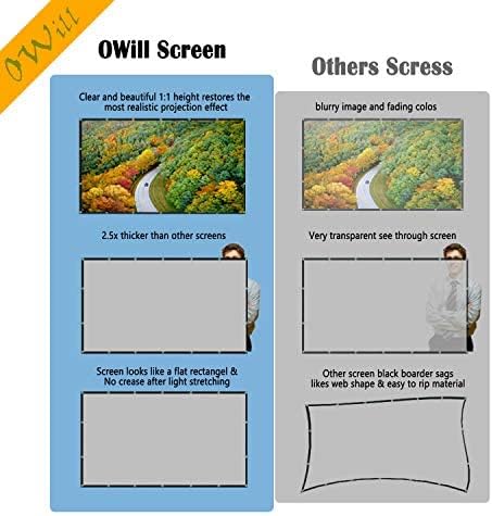 OWill Beamerleinwand 16:9 HD faltbar für Heimkino Indoor Outdoor (120 Zoll), 120 Zoll