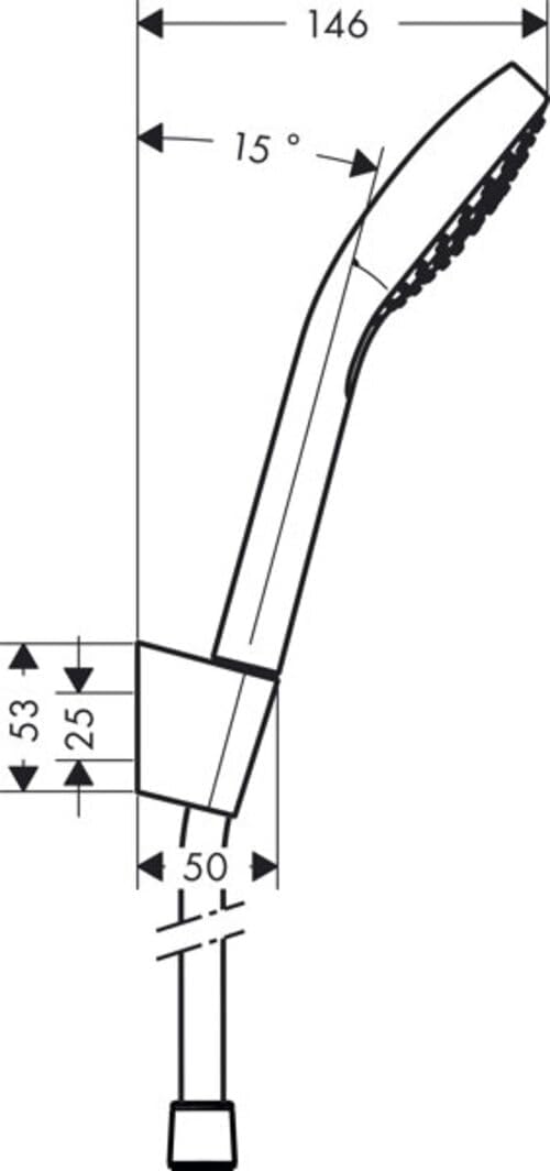 hansgrohe Croma Select S Duschkopf inkl. Duschkopfhalterung, 3 Strahlarten, Weiss/Chrom Set mit Brau