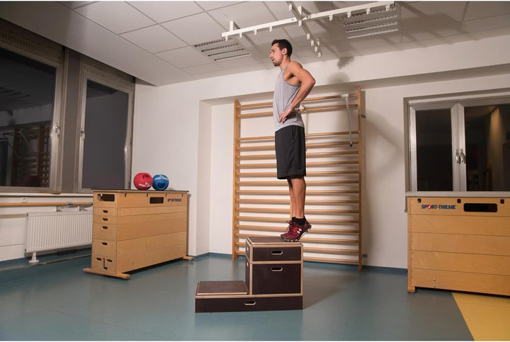 Sport-Thieme Plyo-Box Holz Kombi | rutschfeste Jump-Box/Sprungkasten aus Multiplex-Holz | In DREI Gr