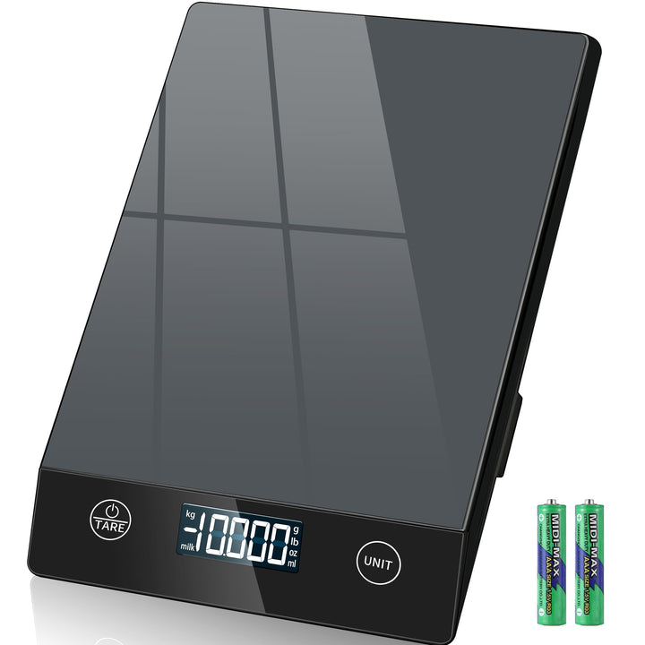 Küchenwaage Digitale mit LCD-Display und Tara-Funktion, Präzise 1g Messung zum Backen und Kochen, Gl