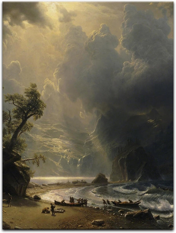 Bilderdepot24 Bild auf Leinwand | Albert Bierstadt Puget Sound on the Pacific Coast in 60x80 cm als