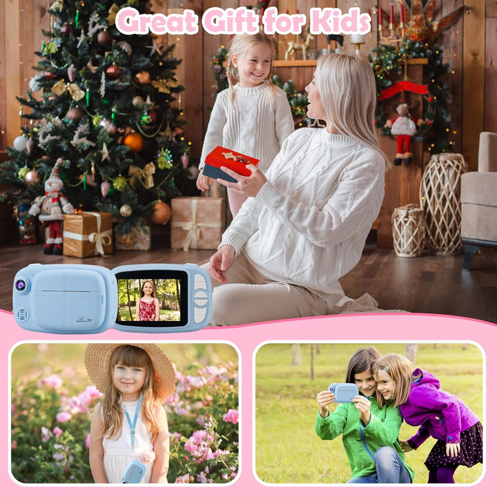 Sofortbildkamera Kinder,Digitalkamera kinderkamera fotoapparat Kamera Geschenke für 3-12 Jahre Junge