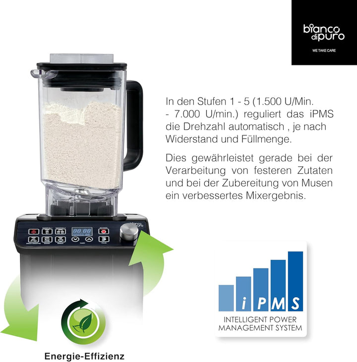 Hochleistungsmixer Gusto PRO mit bürstenlosem DC-Motor 1.000 Watt Leisung 4,27 PS Smoothie Maker Eis