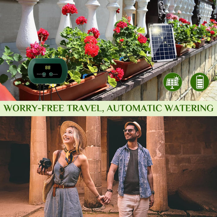 Anpress Solar Bewässerungssystem Automatische Set, Bewässerungssystem Garten, DIY Automatisches Gart