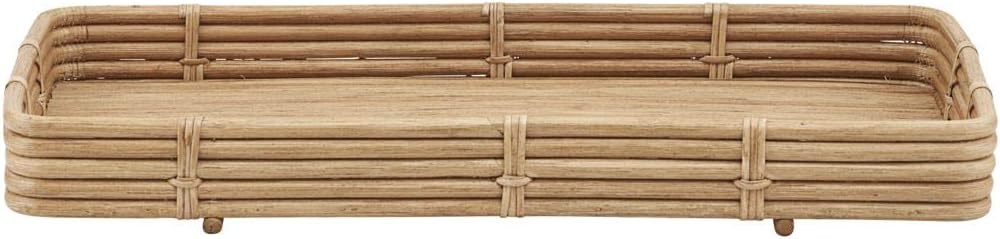 House Doctor Tablett, Orga, Natur, l: 52 cm, w: 30 cm, h: 6 cm, Metall, Rattan, Jute, l: 25 cm