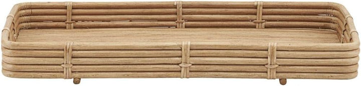 House Doctor Tablett, Orga, Natur, l: 52 cm, w: 30 cm, h: 6 cm, Metall, Rattan, Jute, l: 25 cm