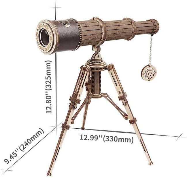 Robotime Rokr Astronomische Lünette Holz-Teleskop Monokular DIY-Geschenk für Erwachsene und ältere K