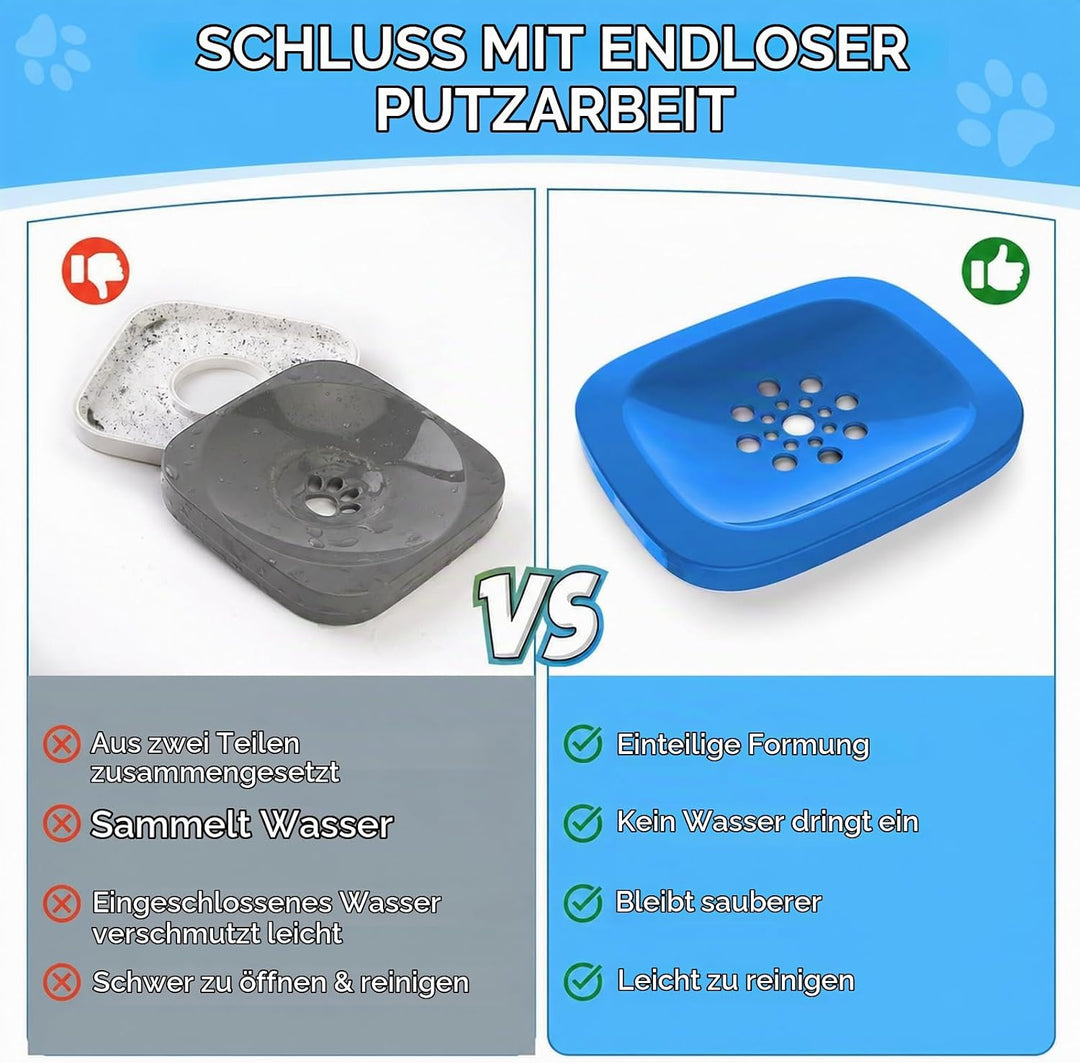 Heouvo Hunde Wassernapf ohne Verschütten, Knapp 2.5L Grosser Auslaufsicherer Hundenapf, Anti-Spritz