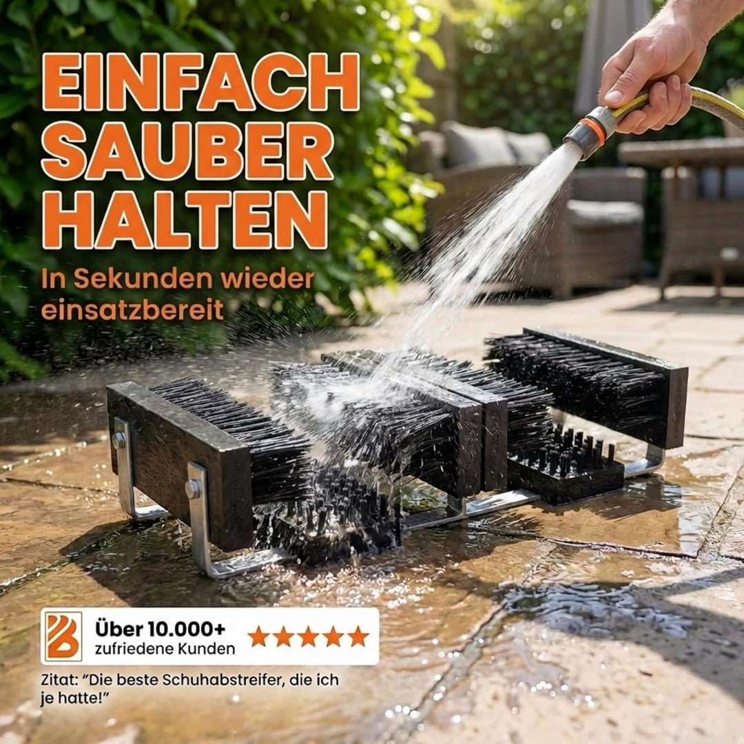 Borstelshop Schuhabstreifer mit Halterung - Fussabtreter Aussenbereich - Fussabtreter Aussen - Schuh