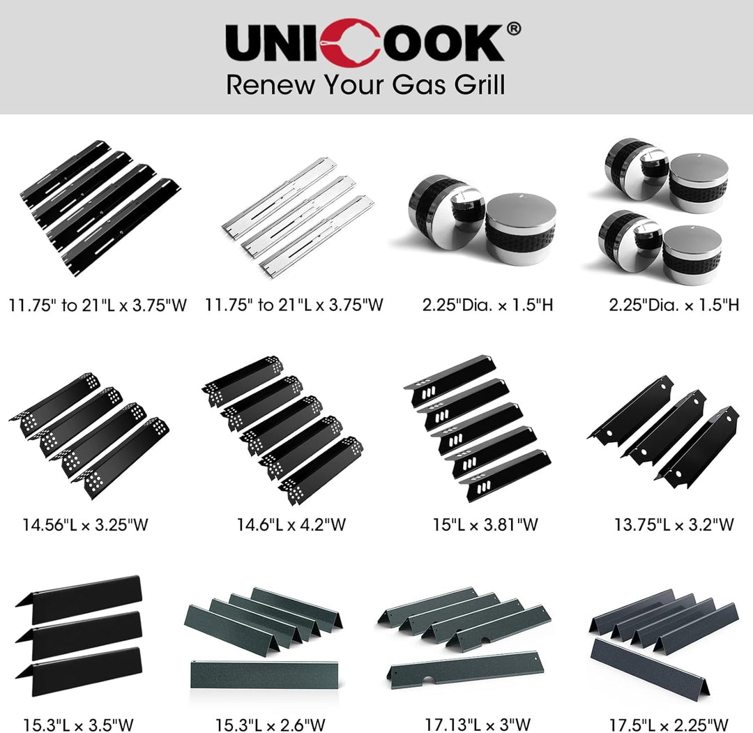 Unicook Grill Aromaschienen Ersatzteile, 30 bis 53cm Universal Flammenverteiler Ersatzteile, Einstel