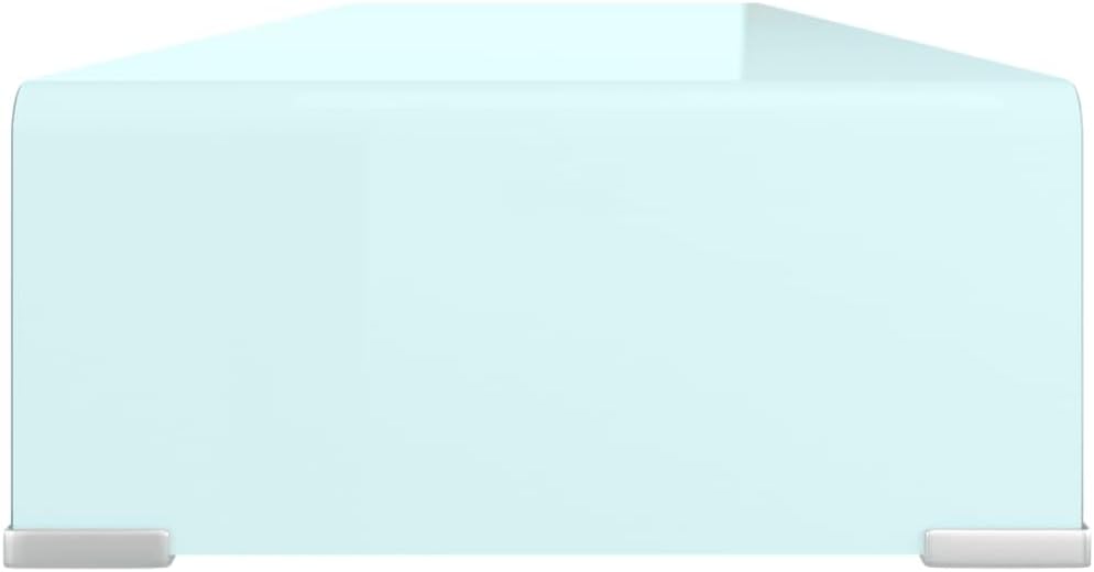 vidaXL TV-Glasaufsatz Tisch Monitor Erhöhung Glasbühne Podest Weiss 100x30x13 cm One size Grün, One
