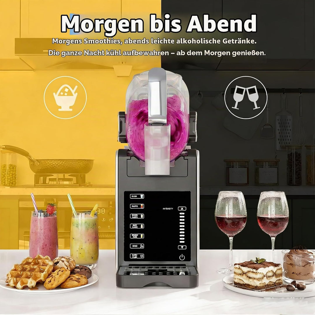 GarveeTech Slush-Eismaschine 200w Mit Selbstreinigung &amp; 5 Programmen – 1,9l Tank Für Cocktails, Milc
