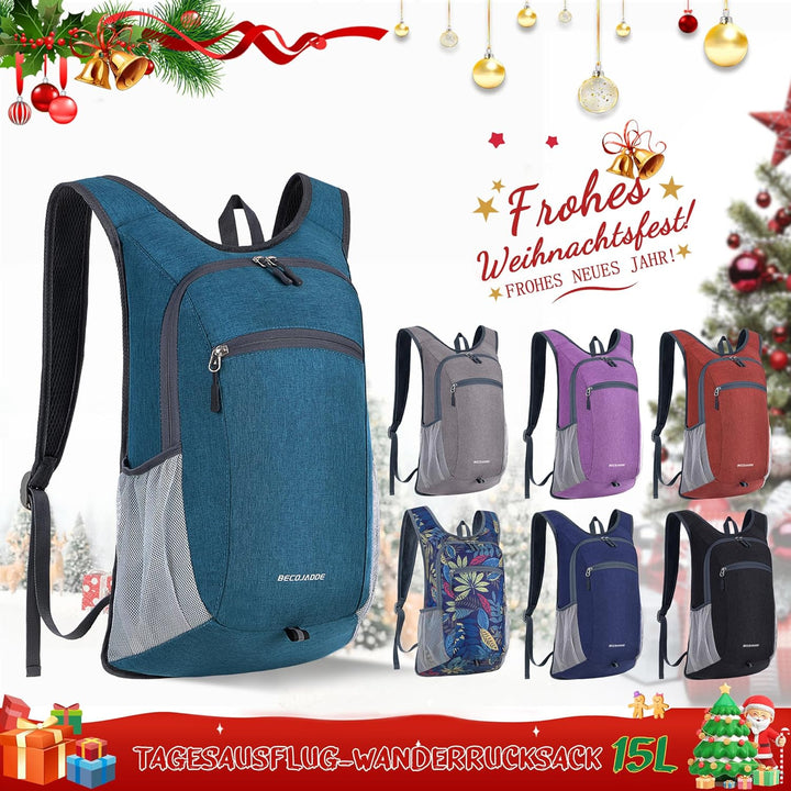 15L Faltbarer Rucksack Kleiner Wanderrucksack Leicht Tagesrucksack Damen Herren Daypack Wasserfest R