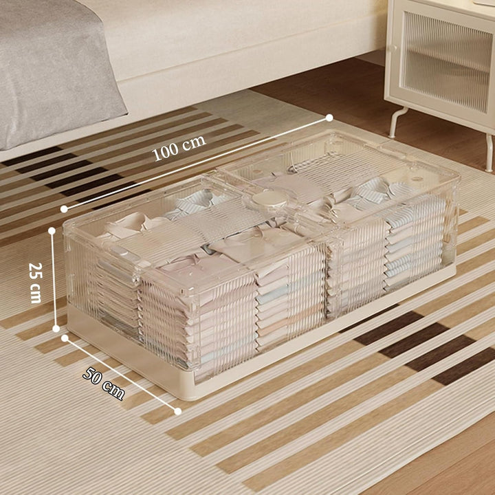 2 Stück 125 L Unterbett Aufbewahrungsbox Mit Deckel, Unterbettkommode Mit Rollen, Aufbewahrungsboxen