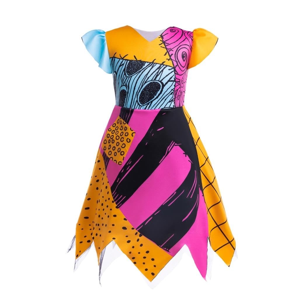 Lito Angels Kostüm Kleid Verkleidung für Kleinkind Kinder Mädchen Grösse 2-9 Jahre, Orange Nur Kleid