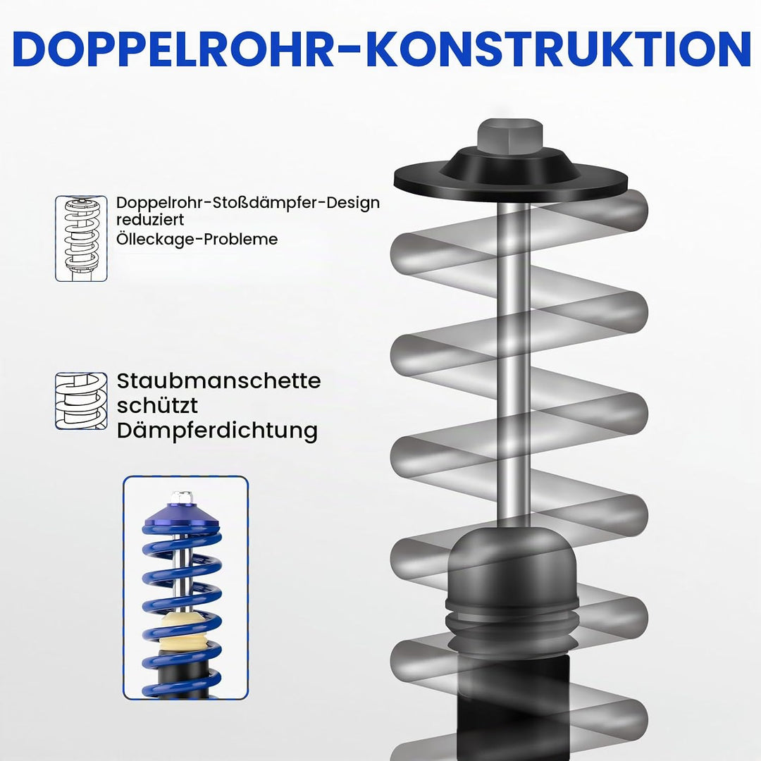 maXpeedingrods Gewindefahrwerk Für Volkswagen Golf MK2 1985-1992 (19E) Jetta II 1G 1984-1992-Blau