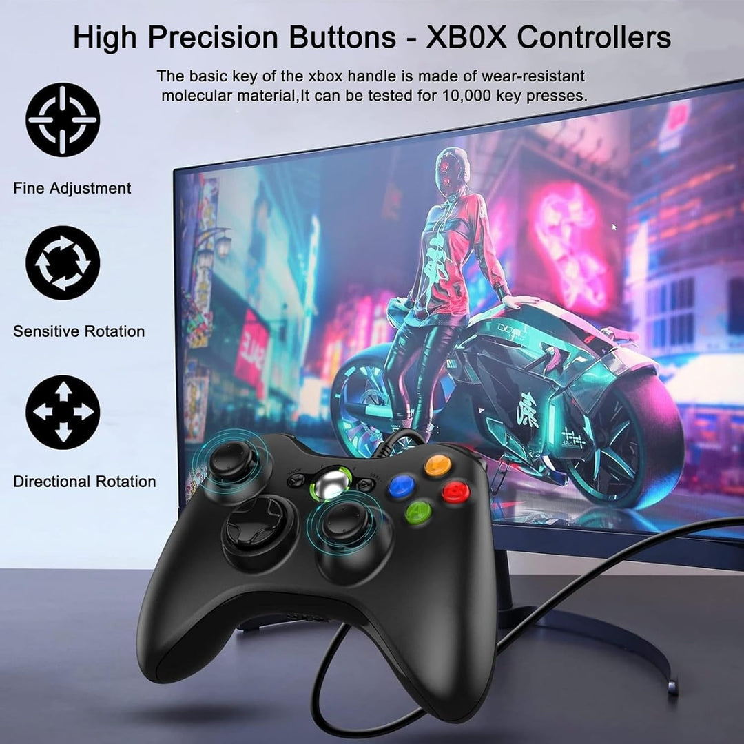 Lunriwis Controller für Xbox 360, Xbox 360 Controller Game Controller mit Kabel Wired Gamepad Joypad