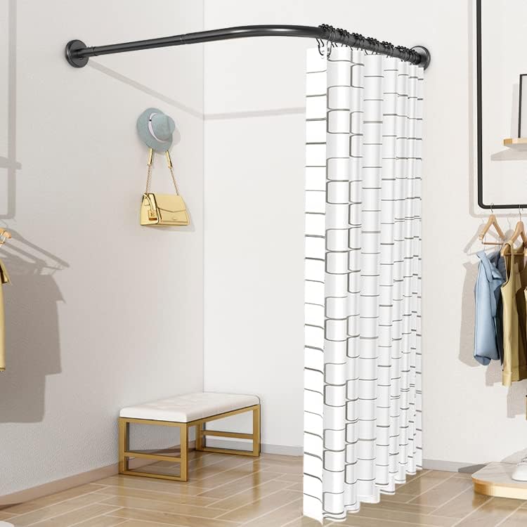 Duschvorhangstange L-Form Verstellbar 304 Edelstahl Duschstange Ecke, (90-120 cm × 90-120 cm), Bohrm