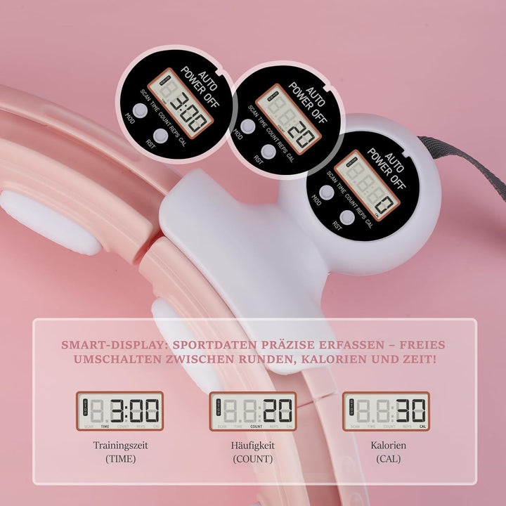 LEAFIA Smart Fitness Reifen, Ruhig Hula Hoop Gewichtsverlust, mit Smarten Zähler, magnetische Scheib