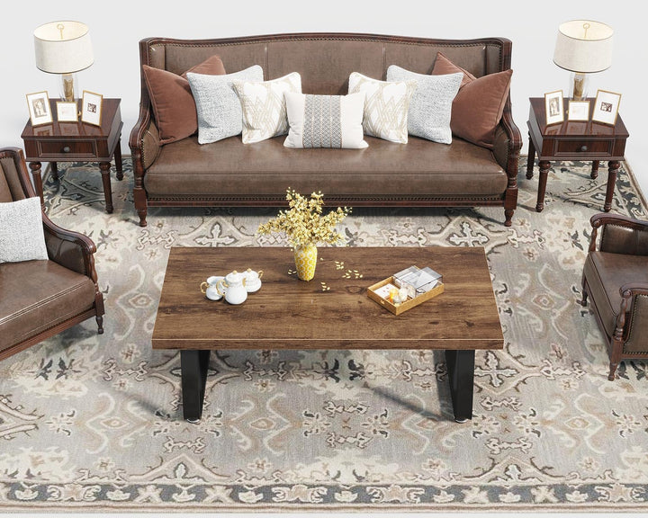 HSH Couchtisch Holz Tisch Wohnzimmertisch aus Holz Metallgestell Industrie Design für Wohnzimmer Bei